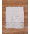 pañuelo/toalla bautizo lino con encaje